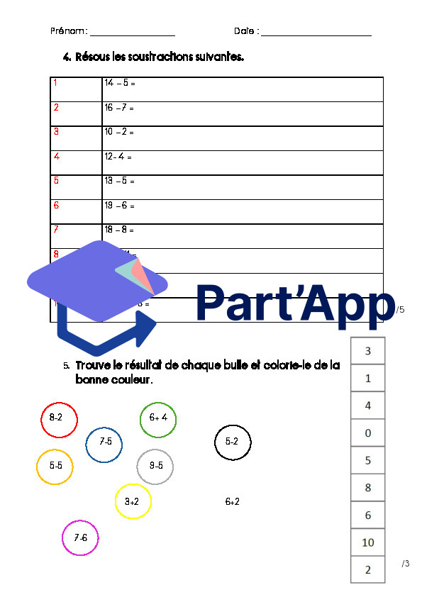 évaluation de mathématiques : additions et soustractions 0-20_4