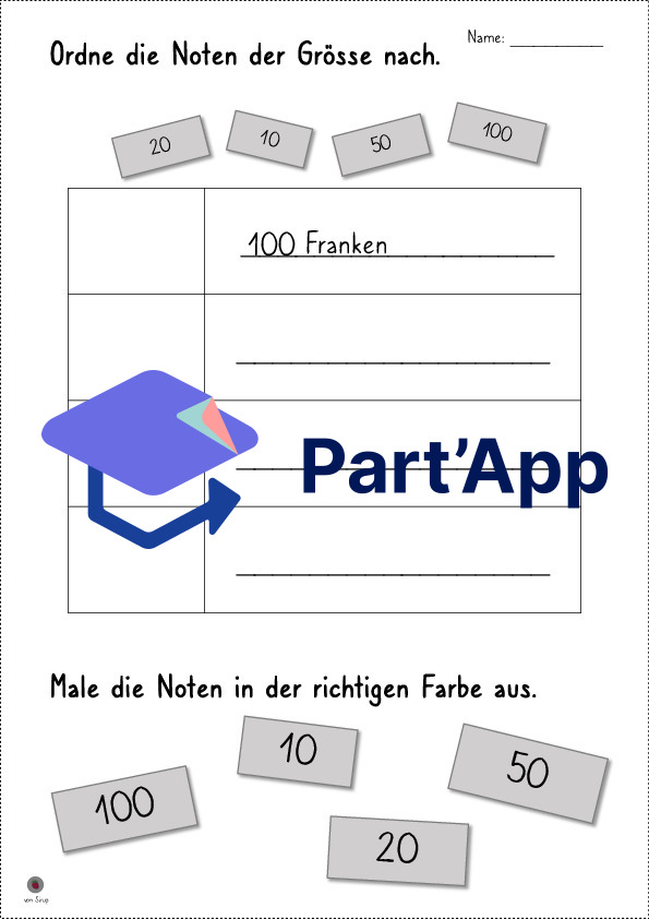 Rechnen mit Geld (Schweizer Franken) 2. Klasse_8