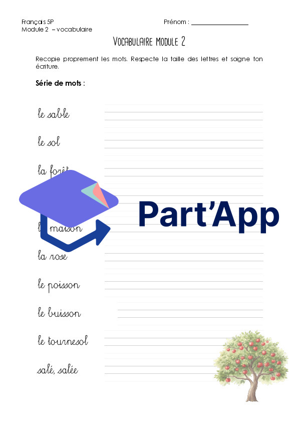 Module 2 - 5P : vocabulaire -> dossier dictée_2