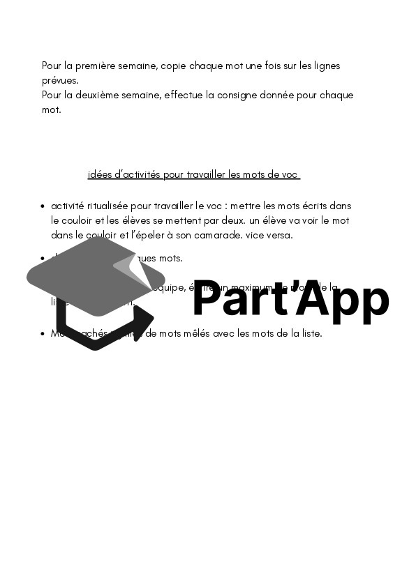 Vocabulaire – devoirs 5P_5