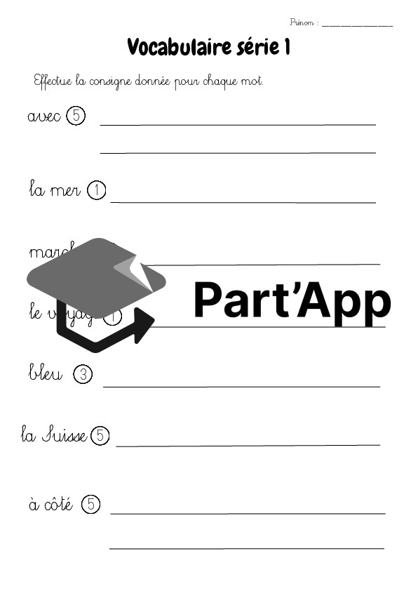 Vocabulaire – devoirs 5P_8