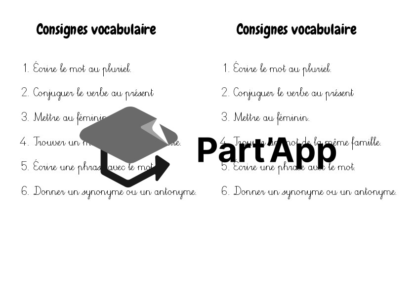 Vocabulaire – devoirs 5P_9