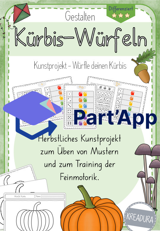Würfel Kürbis - würfle deinen Kürbis - Herbst_2