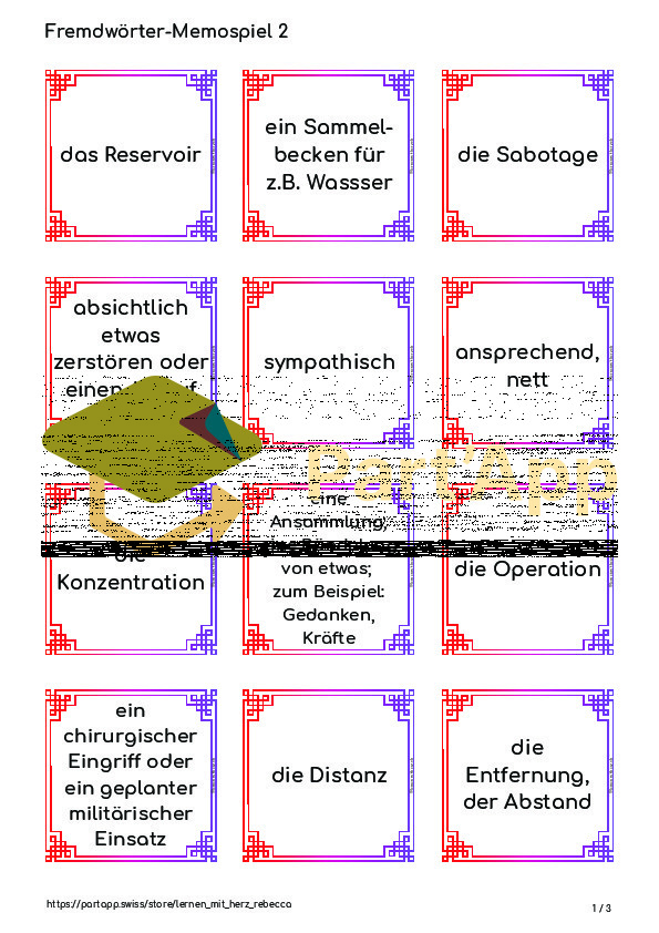 Fremdwörter-Memospiel 2 (Wortschatz)_2