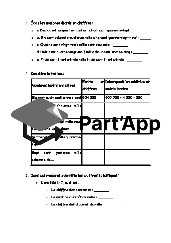 Exercices complémentaires - nombres naturels_2