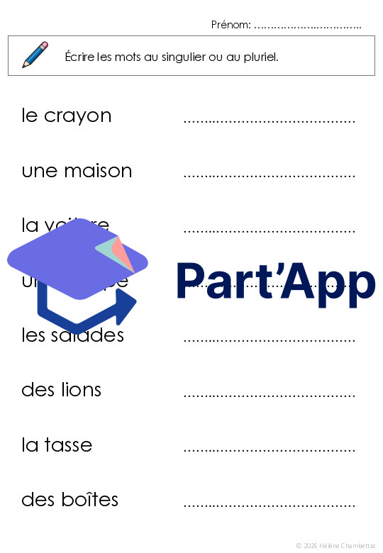 Entrainer le singulier pluriel des noms_4