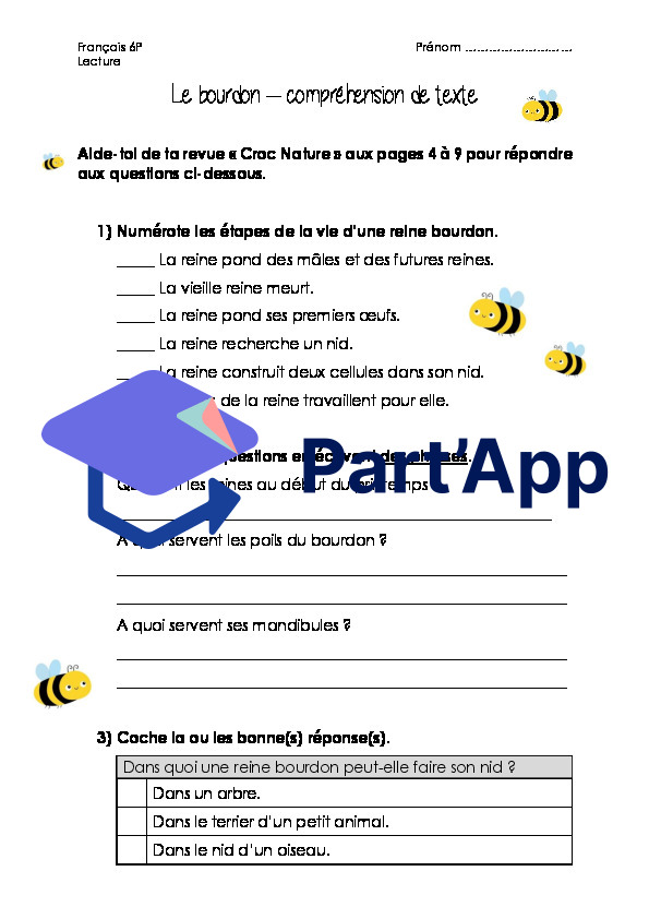 Compréhension lecture bourdon module 6 6P_9