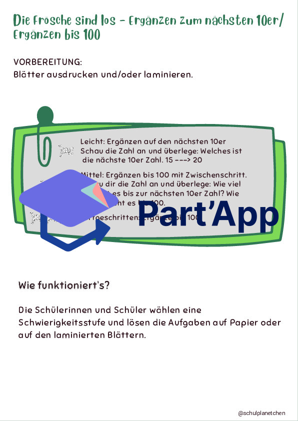 Froschhüpfen - Ergänzen auf den nächsten 10er/bis 100_3