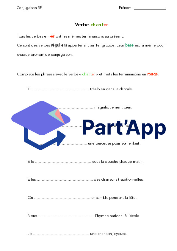 dossier de conjugaison présent 5H_12