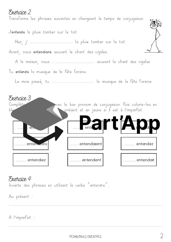 Verbe entendre - Présent et Imparfait - 5P_3