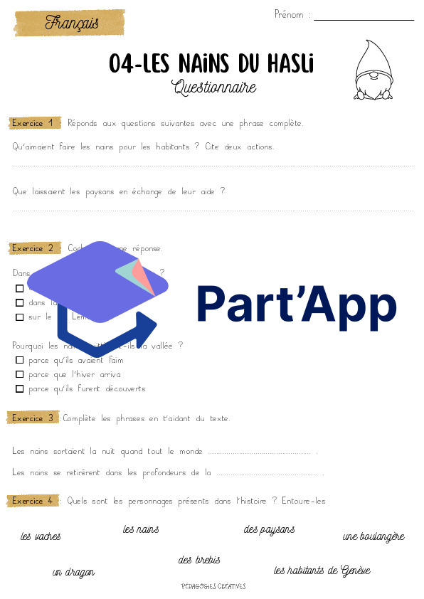 Compréhension de texte - Légendes suisses_5