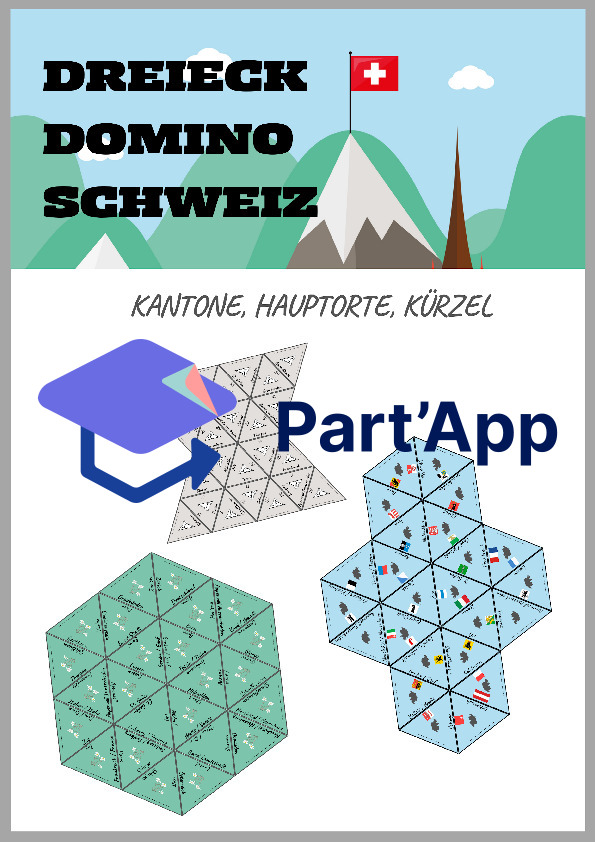 Kantone der Schweiz - Dreieck Domino - 3 Spiele_2