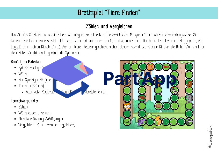 Brettspiel Wald: Zählen und Vergleichen_2