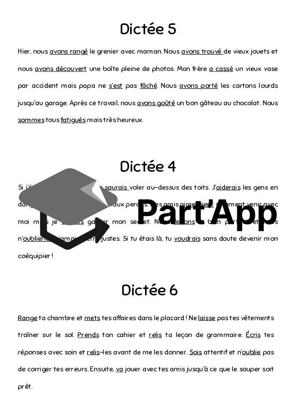 6 dictées + fiches d'exercices_3