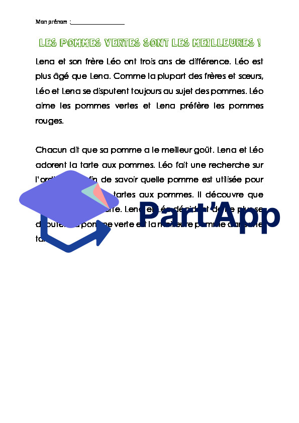 lecture compréhension 4H: les pommes vertes sont les meilleures_2