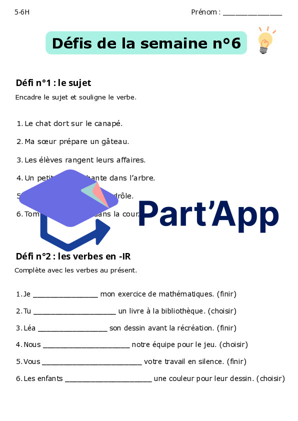 Fiche de devoirs semaine n°6 - 5H_2