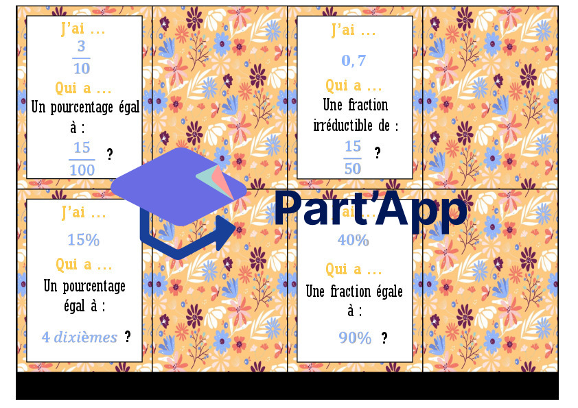 J'ai...Qui a...? des fractions, pourcentages et nombres décimaux_50