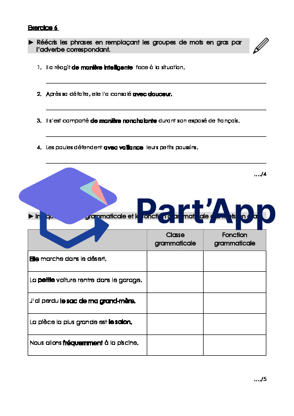 Evaluation de français 3 - Fonctionnement de la langue (FDL) - 7P/8P_6