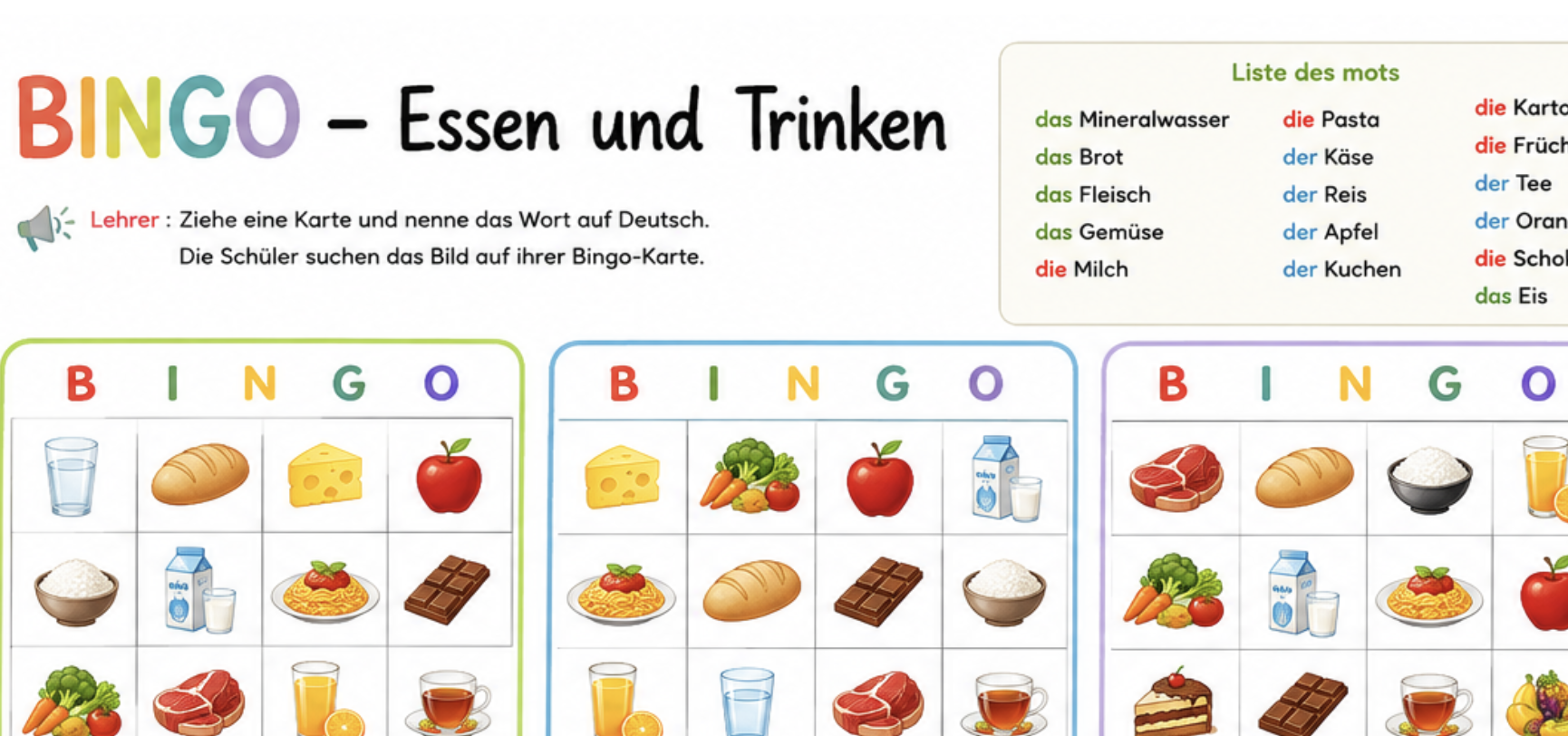 Einheit 7 - Bingo Essen und Trinken_2