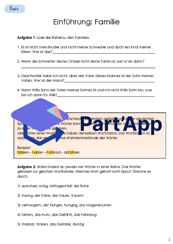 Wortstamm | Dossier Deutsch 5./6. Klasse_4