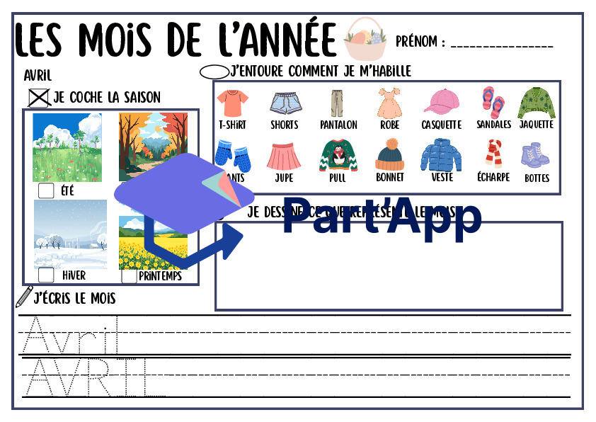 MON DOSSIER DES MOIS DE L'ANNÉE — Rituel, Graphisme et Tri des Saisons | 1H - 2H (Cycle 1)_46