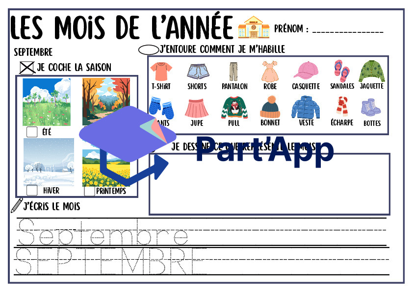 MON DOSSIER DES MOIS DE L'ANNÉE — Rituel, Graphisme et Tri des Saisons | 1H - 2H (Cycle 1)_51