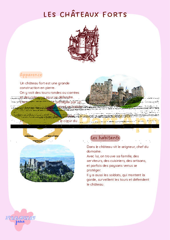 4P 5P - français - compréhension écrite - documentaire - châteaux forts_2