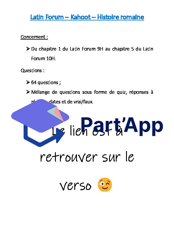 Latin Forum_Kahoot_Histoire romaine_2