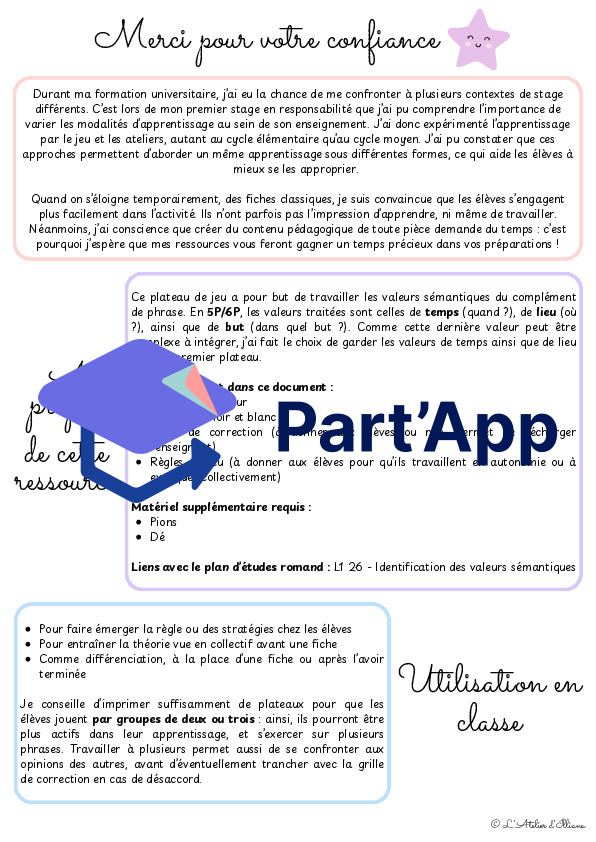 Les valeurs sémantiques du complément de phrase (temps & lieu) : Plateau de jeu_4