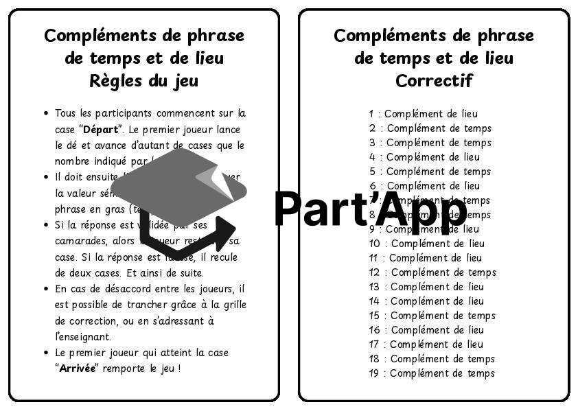 Les valeurs sémantiques du complément de phrase (temps & lieu) : Plateau de jeu_7