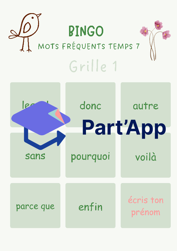 4H - Bingo des mots fréquents, temps 7_2