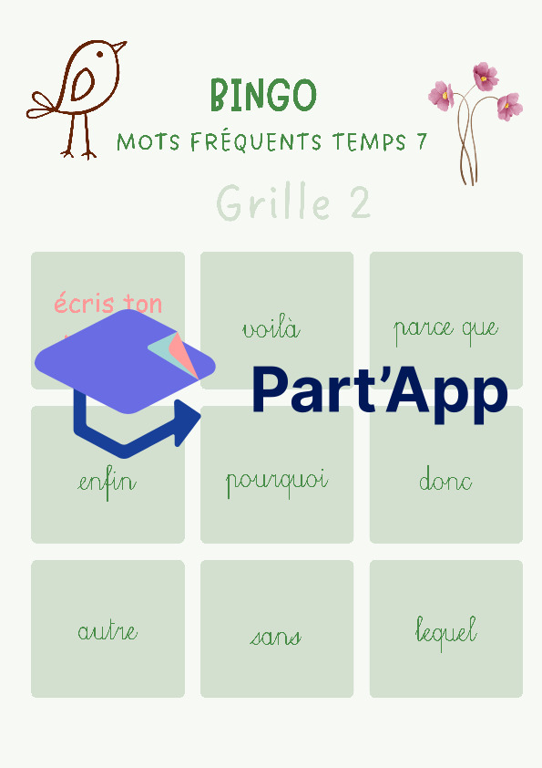 4H - Bingo des mots fréquents, temps 7_5