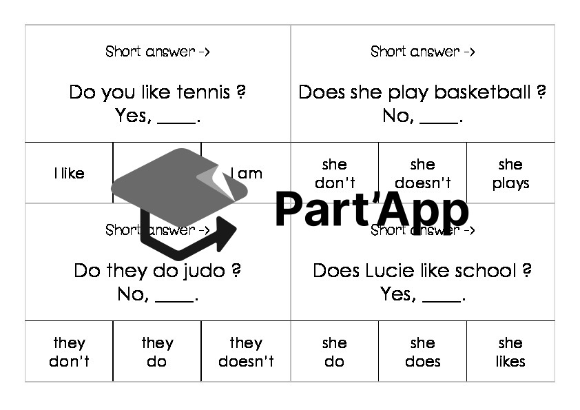 Present simple en anglais – 3 jeux de cartes à pince avec corrigé !!_8