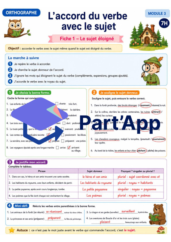 Orthographe 7H – Module 3 : l’accord du verbe avec le sujet_6