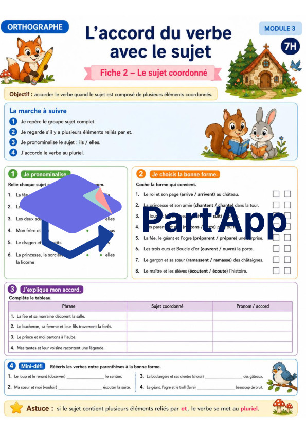 Orthographe 7H – Module 3 : l’accord du verbe avec le sujet_7