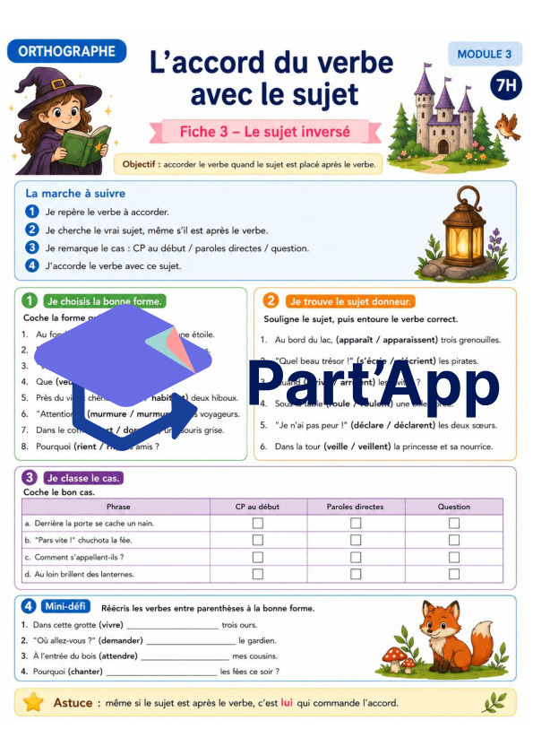 Orthographe 7H – Module 3 : l’accord du verbe avec le sujet_9
