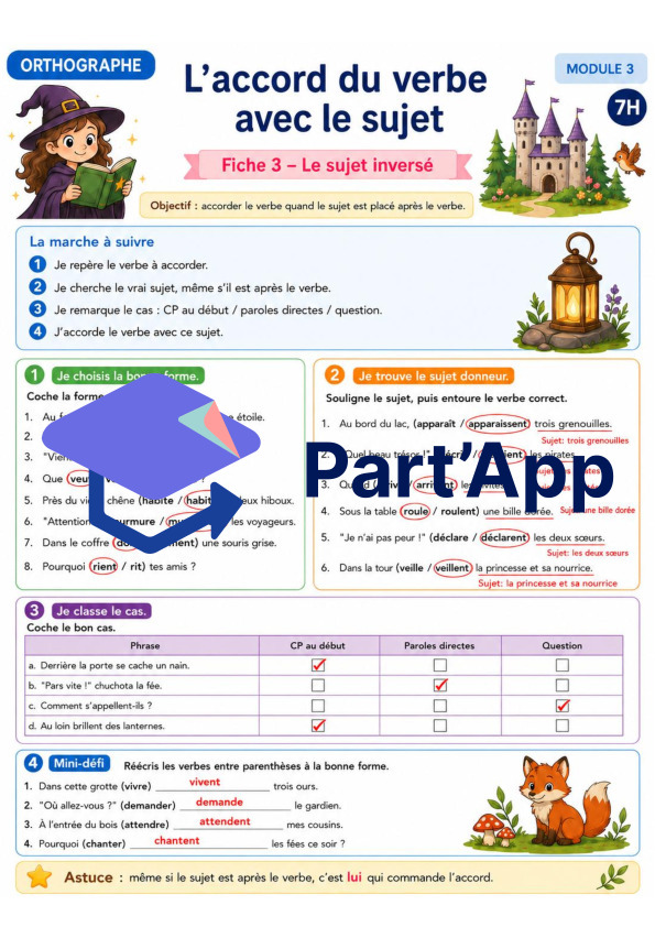Orthographe 7H – Module 3 : l’accord du verbe avec le sujet_10