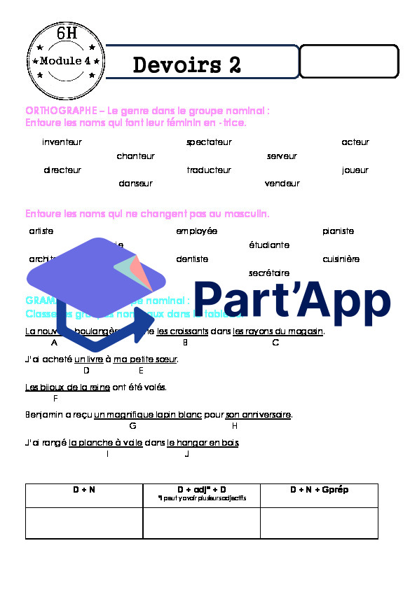 Fiches de devoirs - MER 6P - Module 4_4