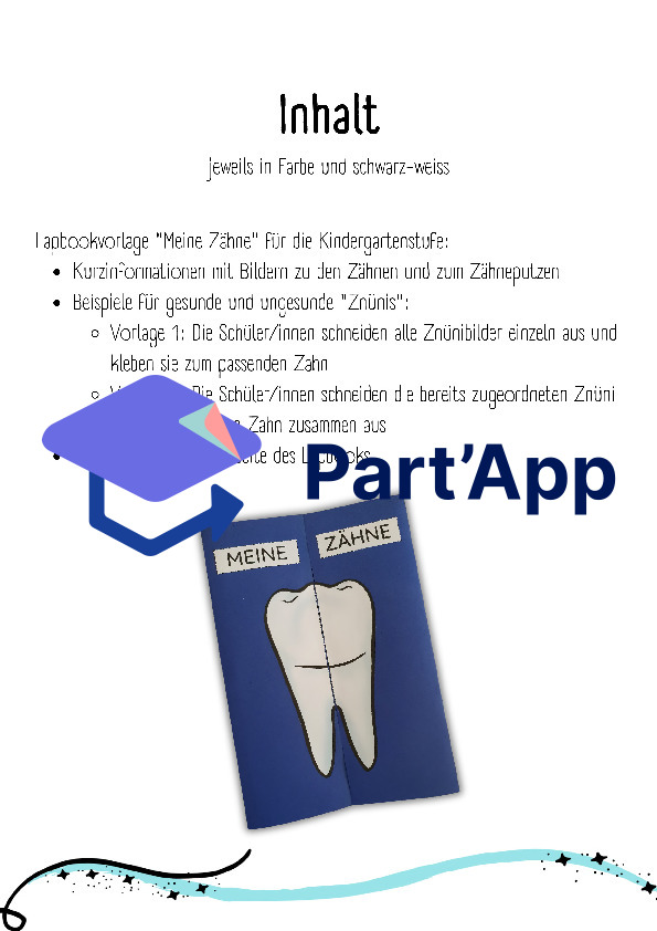Lapbook für den Kindergarten: Meine Zähne_3