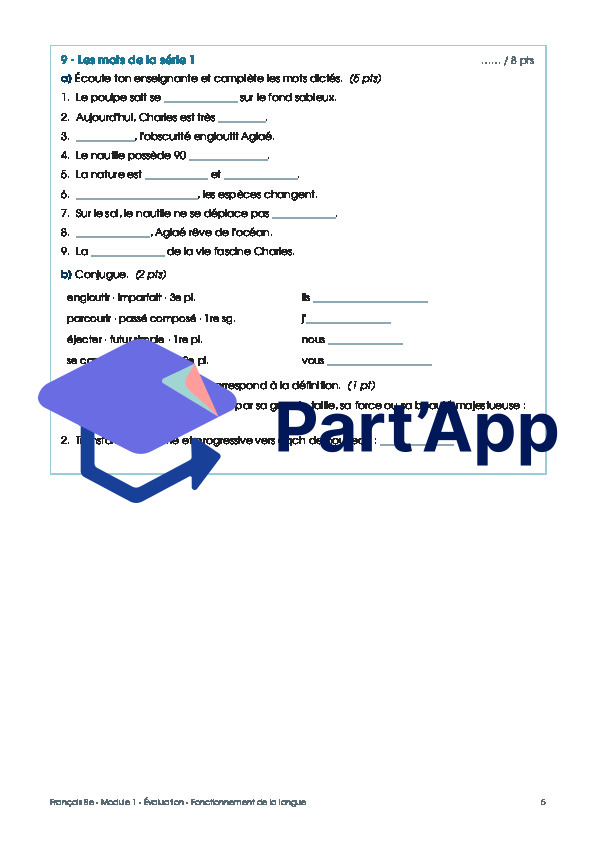 Français - Fonctionnement de la langue - Module 1 - EVALUATION_6
