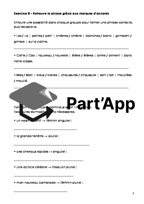 Français 7H - Module 1 - Classes grammaticales et accords GN + corrigé_8