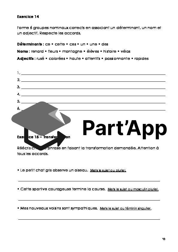 Français 7H - Module 1 - Classes grammaticales et accords GN + corrigé_11