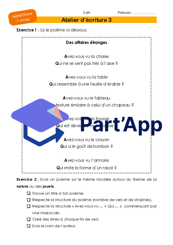 Parcours VERT - Ateliers d'écriture (poèmes) 5-6H_6