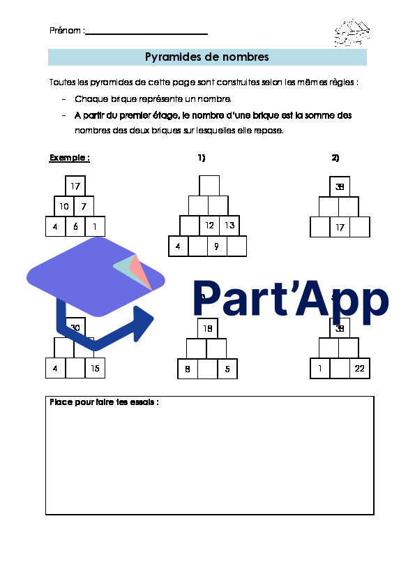 Maths 7H-8H - Pyramides de nombres (fiche d'exercices + prolongement + corrigé)_2