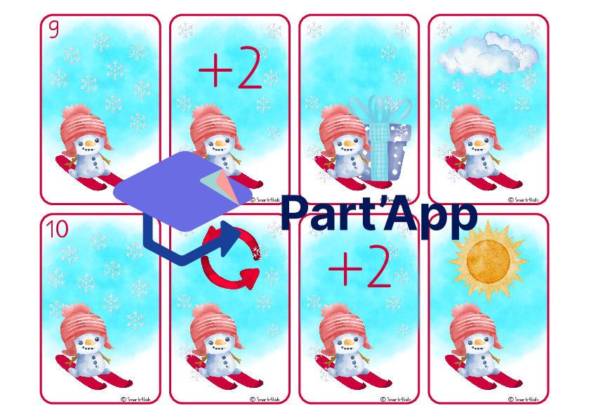 ⛄ Jeu de cartes Bonhomme de neige Jeu de chiffres 1-10_5