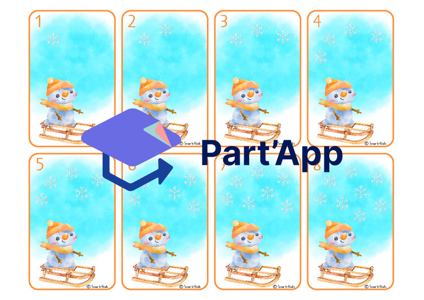 ⛄ Jeu de cartes Bonhomme de neige Jeu de chiffres 1-10_7