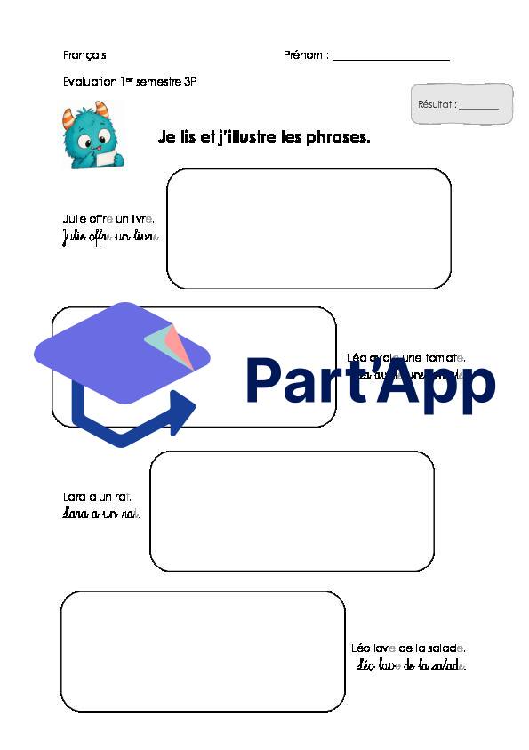 évaluation lecture et illustration, 3P_2