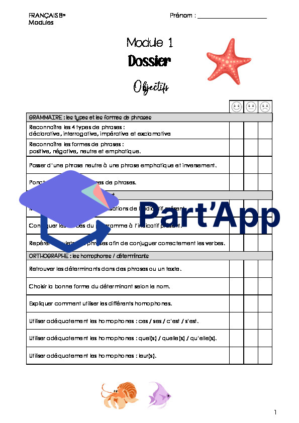 Français - 8e - Module 1 - Dossier GRAM-CONJ-ORTHO_2