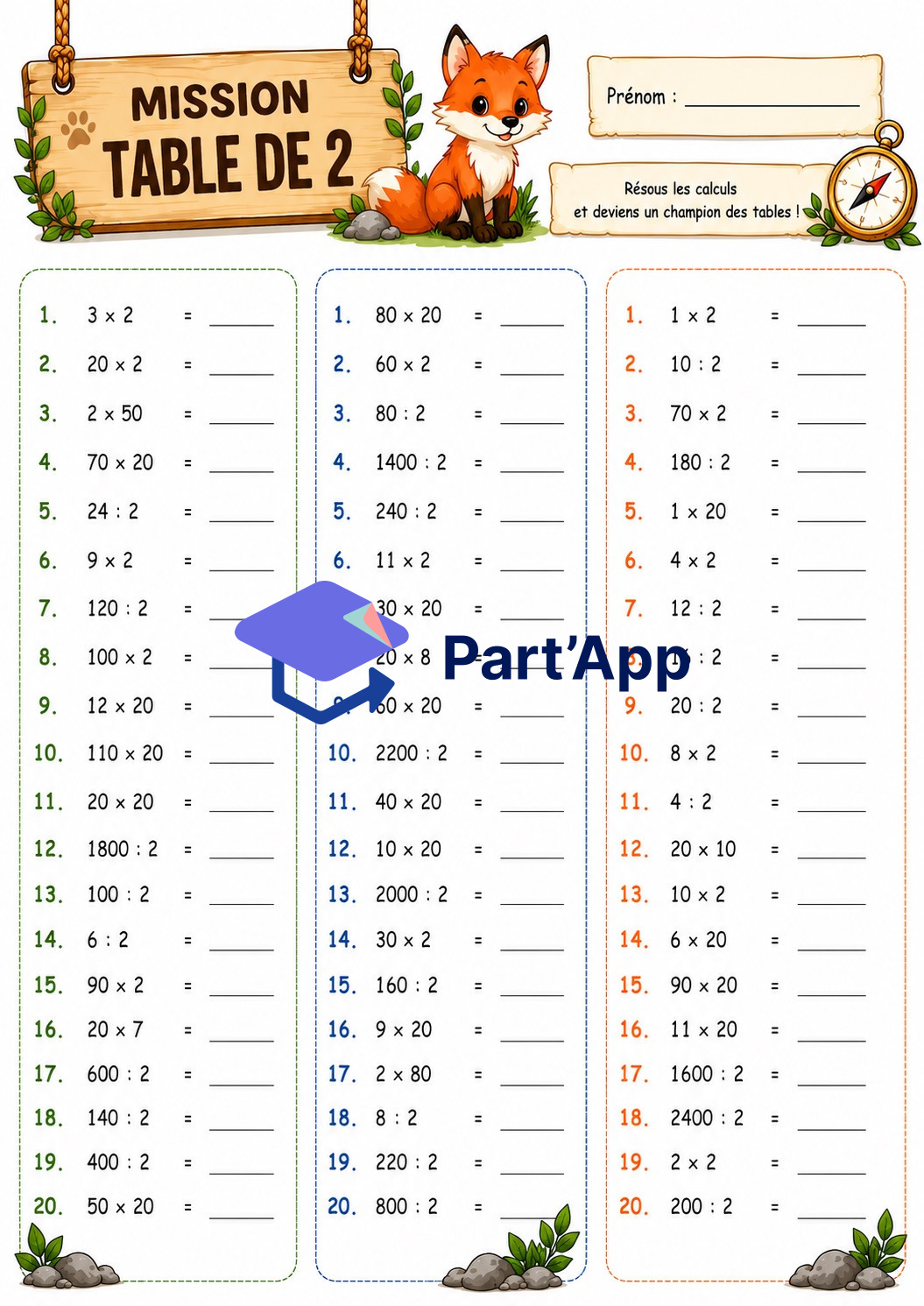 Calculs pour s'entrainer aux tables de multiplication_3