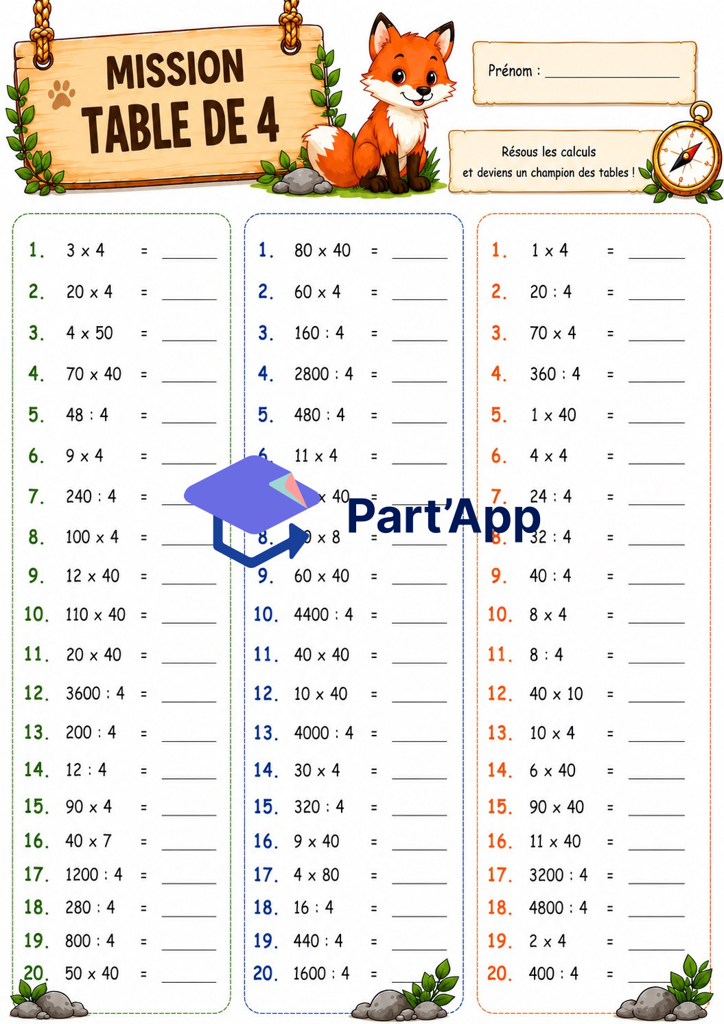 Calculs pour s'entrainer aux tables de multiplication_5